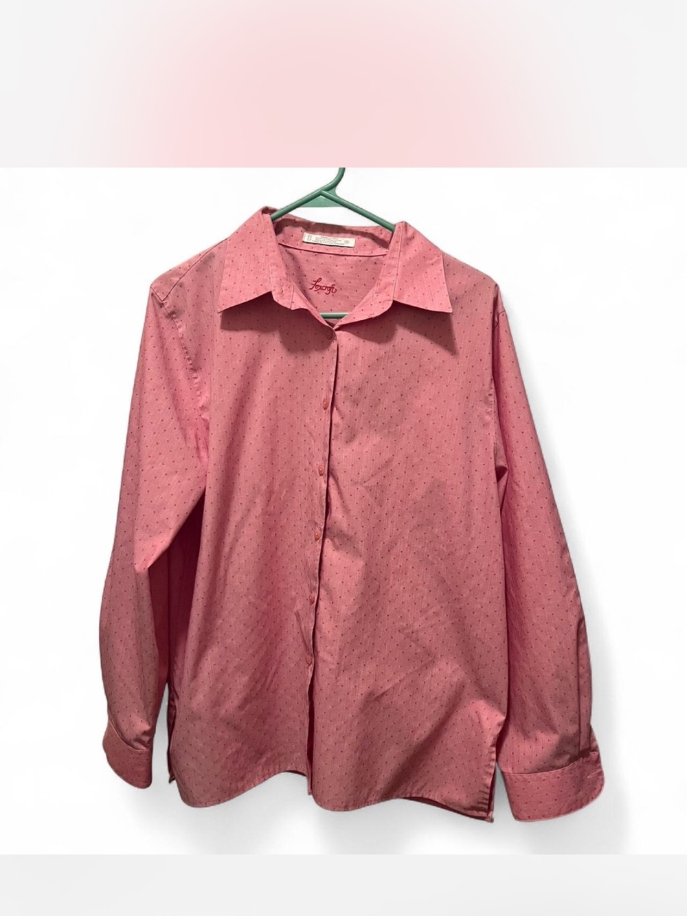 Foxcroft Rose-Red Wrinkle Free Long-Sleeve Dress Shirt